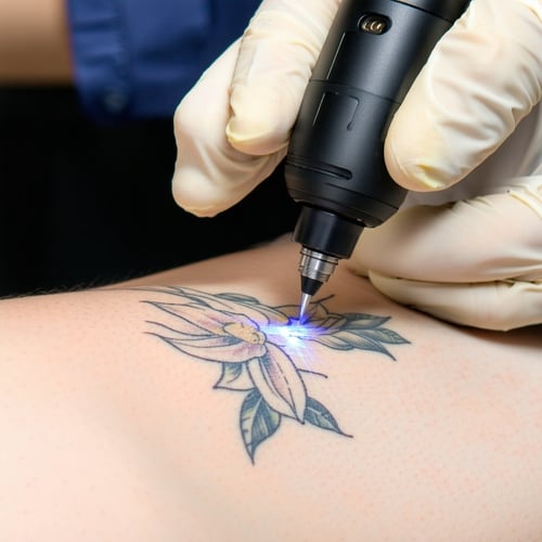 laser tattoo removal tattoo being lasered