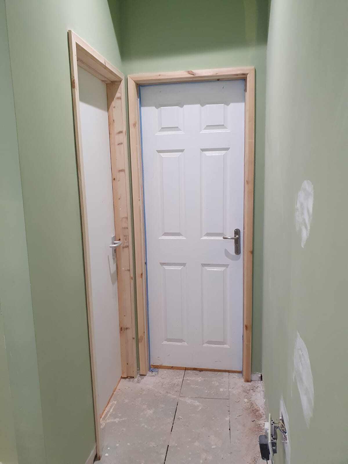 Painting in progress for the laser hair removal room